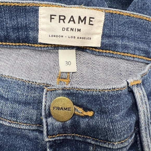 FRAME Le High Skinny Slit Studded Jeans Hazelwood 30 - Picture 12 of 14